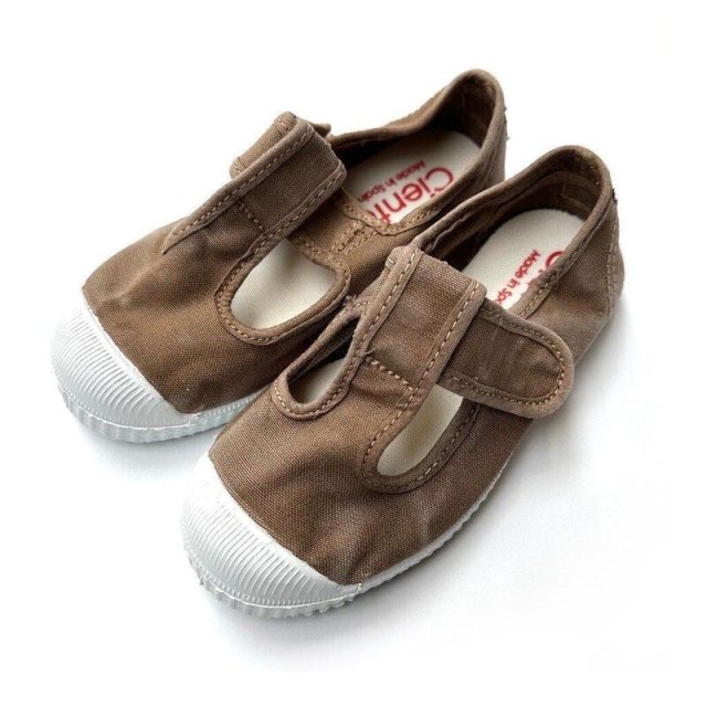 【Cienta】 77-777 Kids T Strap Shoes (Beige) / シエンタ キッズTストラップシューズ (むら染めベージュ)