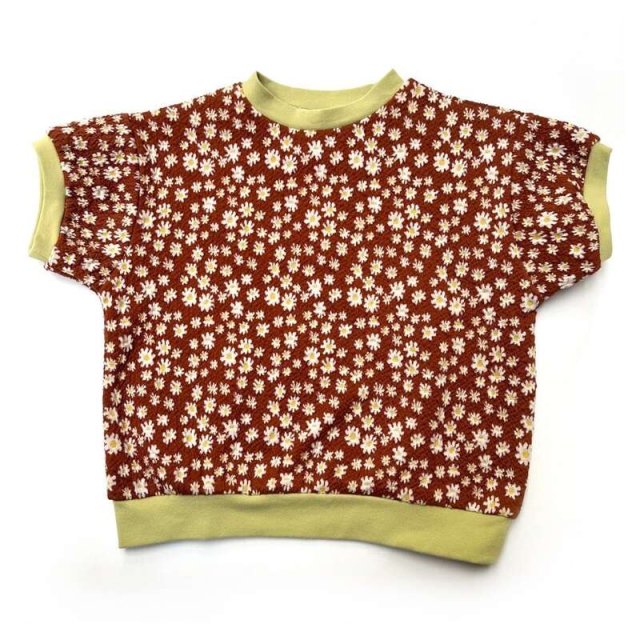 【NeWo】 3123101 Flower Jacquard Tshirt 90-120cm (Brown) / ネオ フラワージャガードティーシャツ (ブラウン)