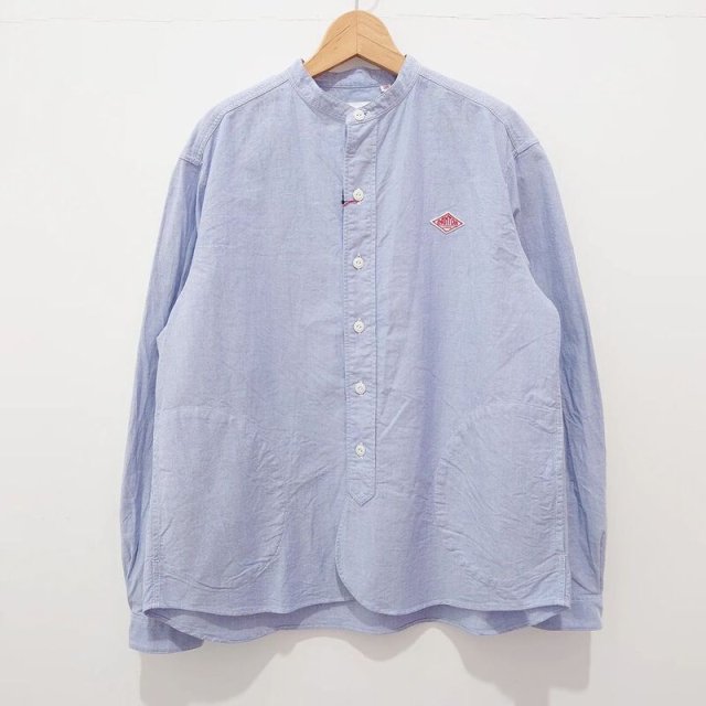 【DANTON】 JD-3606YOX Band Collar Shirt (Blue) / ダントン バンドカラーシャツ (ブルー)