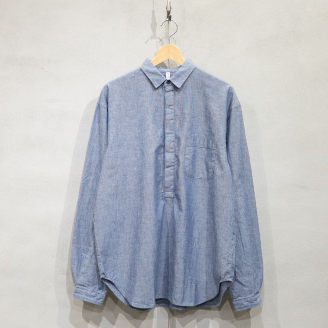 【NECESSARY or UNNECESSARY】 90011782 Pull Over Shirt 'FLY'DUNGAREE (Blue) / プルオーバーシャツ’フライ’ダンガリー(ブルー)