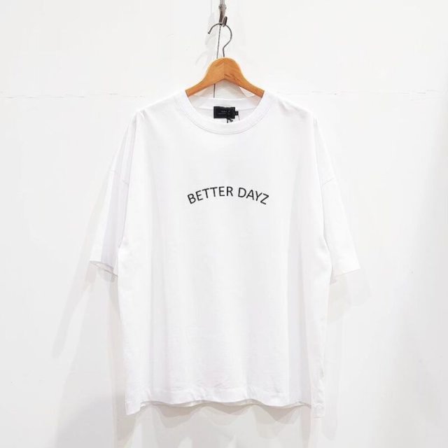 【SLICK】5255779 Dropped Shoulders Printed tshirt (White) / スリック ドロップショルダー プリント ティーシャツ (ホワイト)