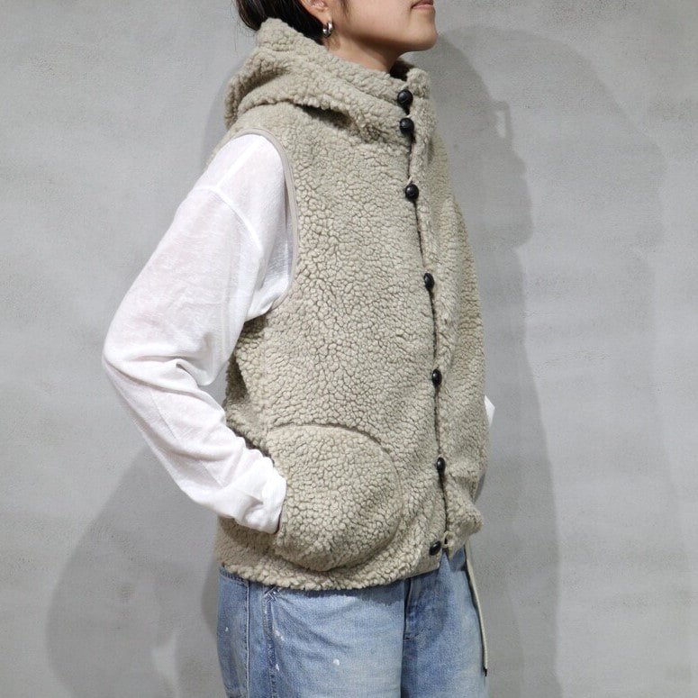 Gymphlex】 Women's Boa Hooded Vest (Taupe) / ウィメンズ ジム ...