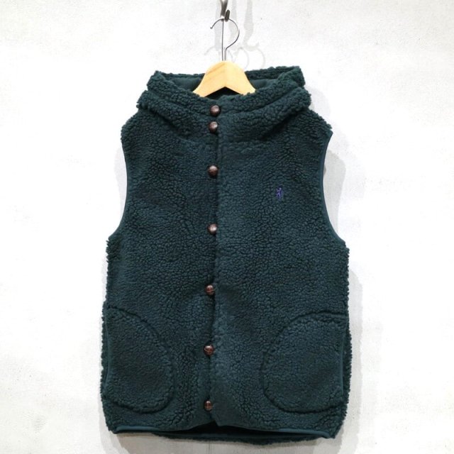 【Gymphlex】 Women's Boa Hooded Vest (Green) / ウィメンズ ジムフレックス ボア フードベスト (グリーン) J-1069 PL