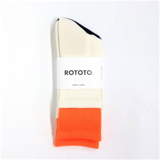 ROTOTODouble Layer Crew Socks (Orange) / ȥ ֥쥤䡼롼å () R1494