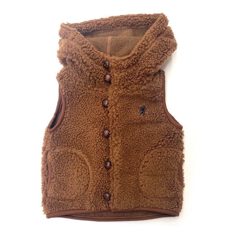 Gymphlex】 K's Boa Hoody Vest 95-135cm (Milk Chocolate) / ジム