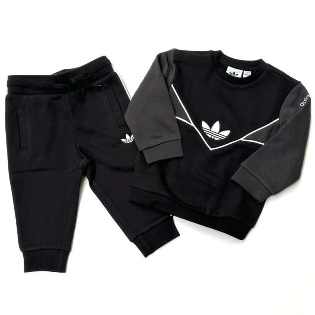 【adidas】 Baby Sweat Set Up 80cm (Black) / アディダス ベビースウェットセットアップ (ブラック)