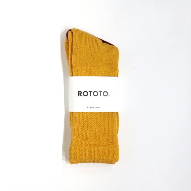 【ROTOTO】 Loose Pile Crew Socks(Yellow)/ロトト ルーズパイルクルーソックス(イエロー) R133４