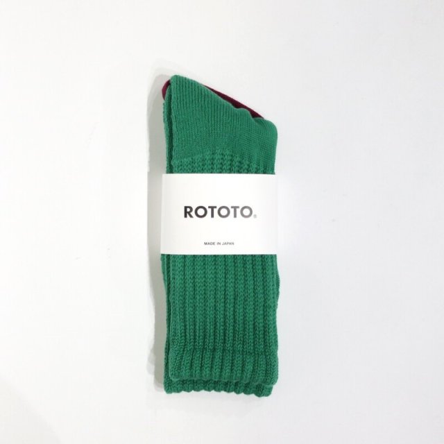 【ROTOTO】 Loose Pile Crew Socks(Green)/ロトト ルーズパイルクルーソックス(グリーン) R1334