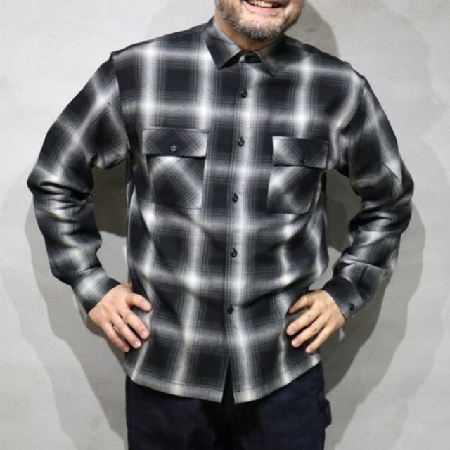BIG MIKEOmbre Check Light Flannel Shirt ֥å 饤ȥͥ륷 102415000(BLACKWHITE ֥åߥۥ磻)