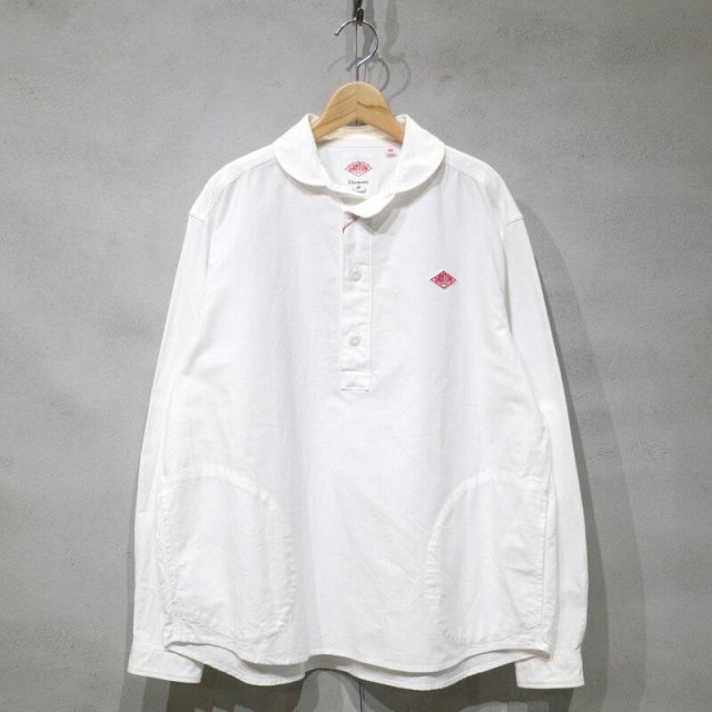 【DANTON】 Women's Round Collar Pullover Shirt (White)/ダントン ウィメンズ ラウンドカラー プルオーバーシャツ(ホワイト)DT-B0281 SOX