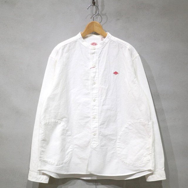 【DANTON】Men's Band Collar Shirt (White) / ダントン メンズ バンドカラーシャツ (ホワイト)DT-B0280 SOX
