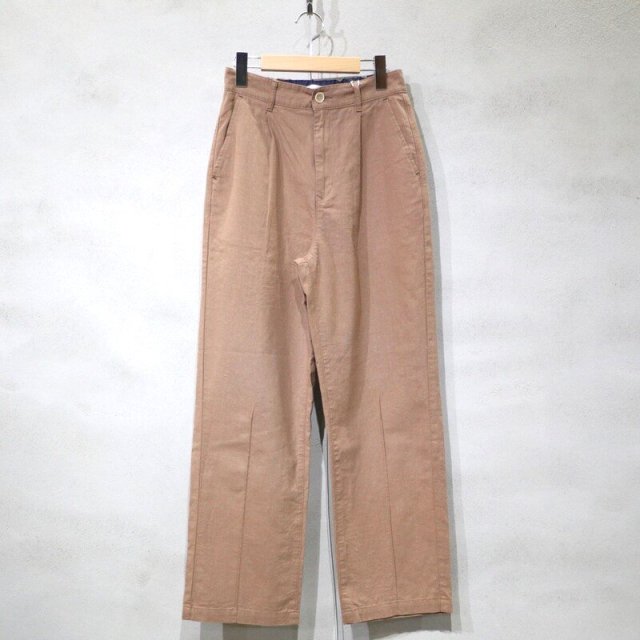 ANTGAUGE Cotton Linen One Tuck Trousers (Khaki) / ȥ åȥͥ 󥿥åȥ饦 () C2182