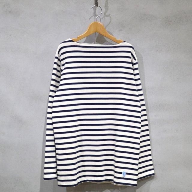 【ORCIVAL オーシバル】COTTONLOURD FRENCH BASQUE SHIRT コットンロード フレンチバスクシャツ｜B211(ECRU/MARINE エクリュ/マリン)