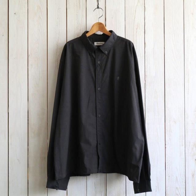 【Gymphlex】SHORT B.D. SHIRT L/S(CHARCOAL)/ジムフレックス ショートボタンダウン長袖シャツ(チャコール)GY-B0316 TOI