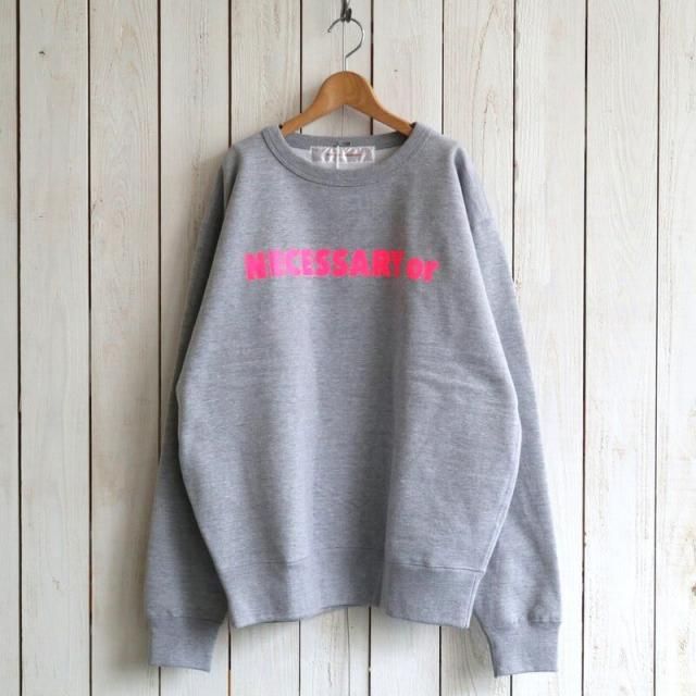 【NECESSARY OR UNNECESSARY ネセサリー オア アンネセサリー】NOUN SWEAT CREW｜90012036(MIX GRAY ミックスグレー)