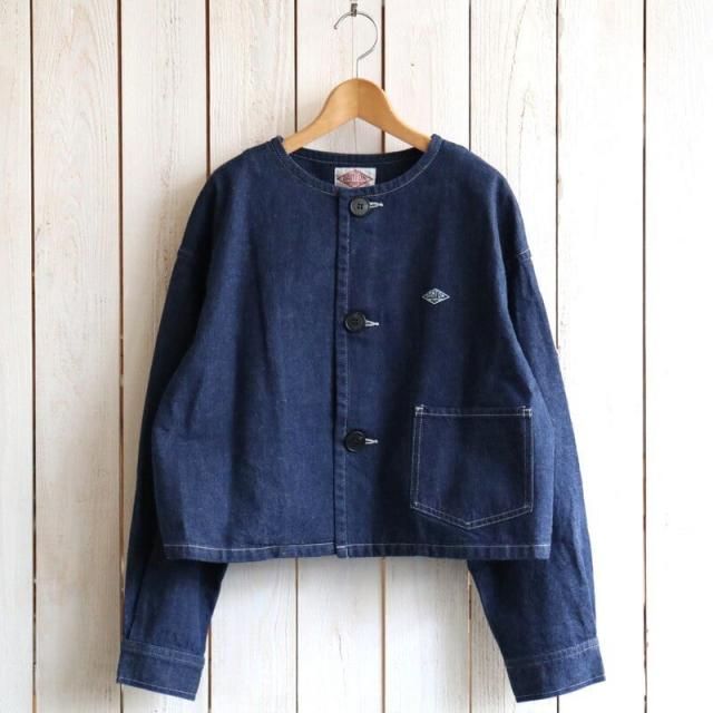 DANTON ȥCOLLARLESS SHORT JACKET 顼쥹硼ȥ㥱åȡDT-A0670 KDM(INDIGO ǥ)