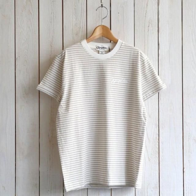Gymphlex եåCREW NECK S/S TEE 롼ͥå ȾµTġGY-C0446(WHITEBEIGE STRIPE ۥ磻ȡߥ١她ȥ饤)