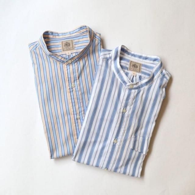J.PRESS ץ쥹 SOMELOS Multi Stripe Band Collar Shirt (YellowBlue)(BlueWhite) / HS OV GM 0213