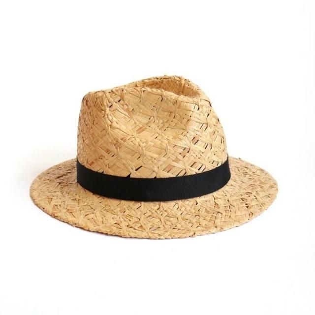 【HIGHER】 PATTERN WEAVING RAFFIA FEDORA / (Black) HO25002