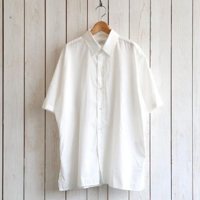 CIOTA  Regular Collar Short Sleeve Shirt (Cotton Rayon) (Off White) / SHLM-111-CR