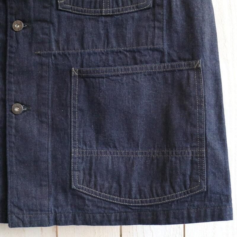 ブルーブルー デニムカバーオール 1 パッチワーク ブルーブルー デニムカバーオール 1 パッチワーク BLUE BLUE