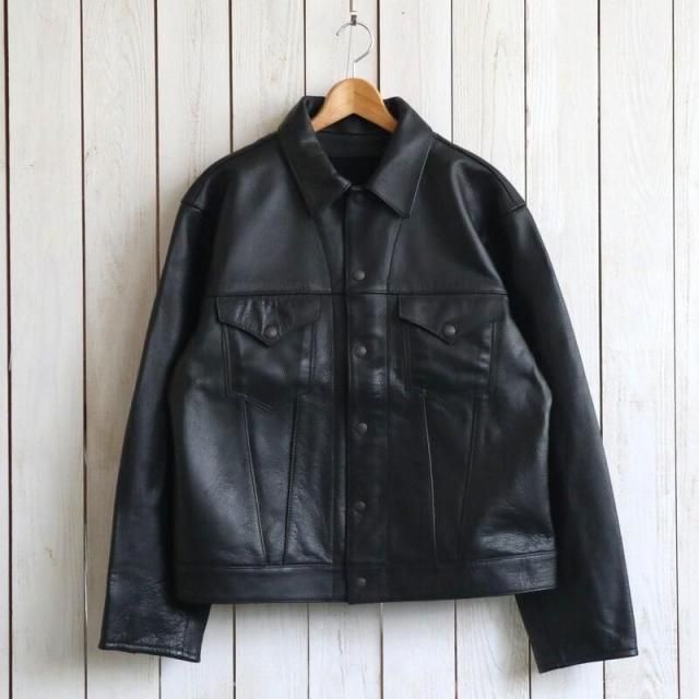 PENNEY'S ڥˡ 60s LEATHER TRACKER JACKET (BLACK) / PN24s00800