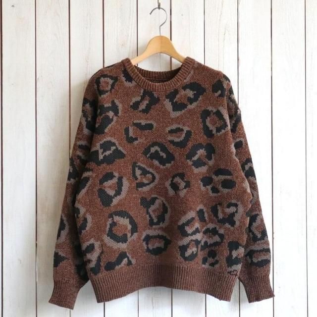  SLICK åMole Yarn Leopard Jaquard Pullover Knit ⡼䡼 쥪ѡɥ㥫 ץ륪С˥åȡ5151056
