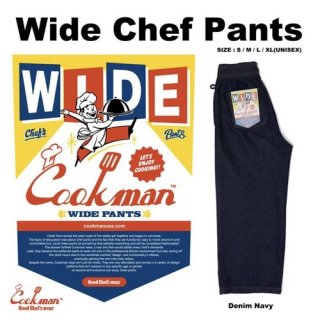 <img class='new_mark_img1' src='https://img.shop-pro.jp/img/new/icons14.gif' style='border:none;display:inline;margin:0px;padding:0px;width:auto;' />Cookman åޥ Wide Chef Pants Denim Navy