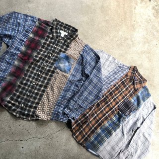 <img class='new_mark_img1' src='https://img.shop-pro.jp/img/new/icons50.gif' style='border:none;display:inline;margin:0px;padding:0px;width:auto;' />USED REMAKE FLANNEL PATCHWORK SHIRT リメイク フランネル パッチワークシャツ