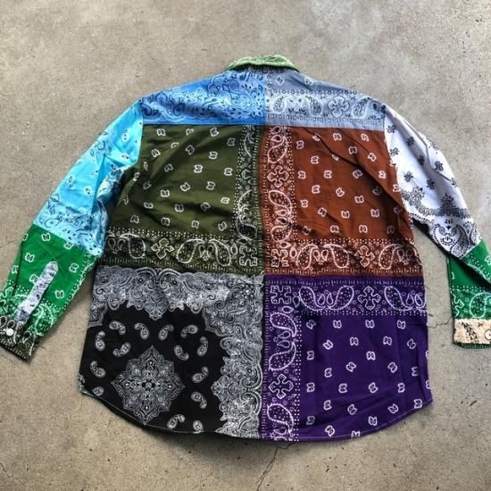 リメイク,501,バンドT,ネルシャツ,REMAKE,BANDANA,PATCHWORK