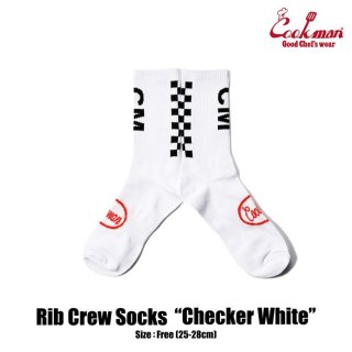 <img class='new_mark_img1' src='https://img.shop-pro.jp/img/new/icons14.gif' style='border:none;display:inline;margin:0px;padding:0px;width:auto;' />Cookman クックマン ソックス Rib Crew Socks Checker White