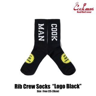 <img class='new_mark_img1' src='https://img.shop-pro.jp/img/new/icons14.gif' style='border:none;display:inline;margin:0px;padding:0px;width:auto;' />Cookman クックマン ソックス Rib Crew Socks Logo Black