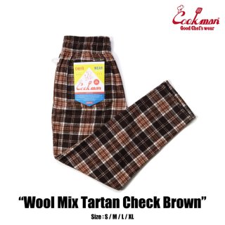 <img class='new_mark_img1' src='https://img.shop-pro.jp/img/new/icons14.gif' style='border:none;display:inline;margin:0px;padding:0px;width:auto;' />Cookman åޥ եѥ Chef Pants Wool Mix Tartan Brown