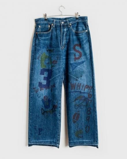 SEVESKIG セヴシグ　リペアデニムパンツ　ジーンズ　カスタム　デニム　青 SEVESKIG セヴシグ リペアデニムパンツ ジーンズ カスタム