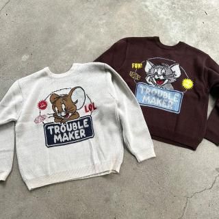 <img class='new_mark_img1' src='https://img.shop-pro.jp/img/new/icons14.gif' style='border:none;display:inline;margin:0px;padding:0px;width:auto;' />SEQUENZ  TJ TROUBLE MAKER KNIT / ȥȥ꡼ ˥å ɽ 㥫 롼ͥå С֥ 