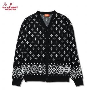 <img class='new_mark_img1' src='https://img.shop-pro.jp/img/new/icons14.gif' style='border:none;display:inline;margin:0px;padding:0px;width:auto;' />Cookman åޥ ǥ Knitted Cardigan Bandanna Cross Black