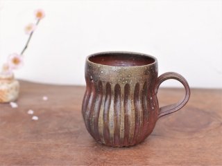 備前焼 コーヒーカップ(鎬)