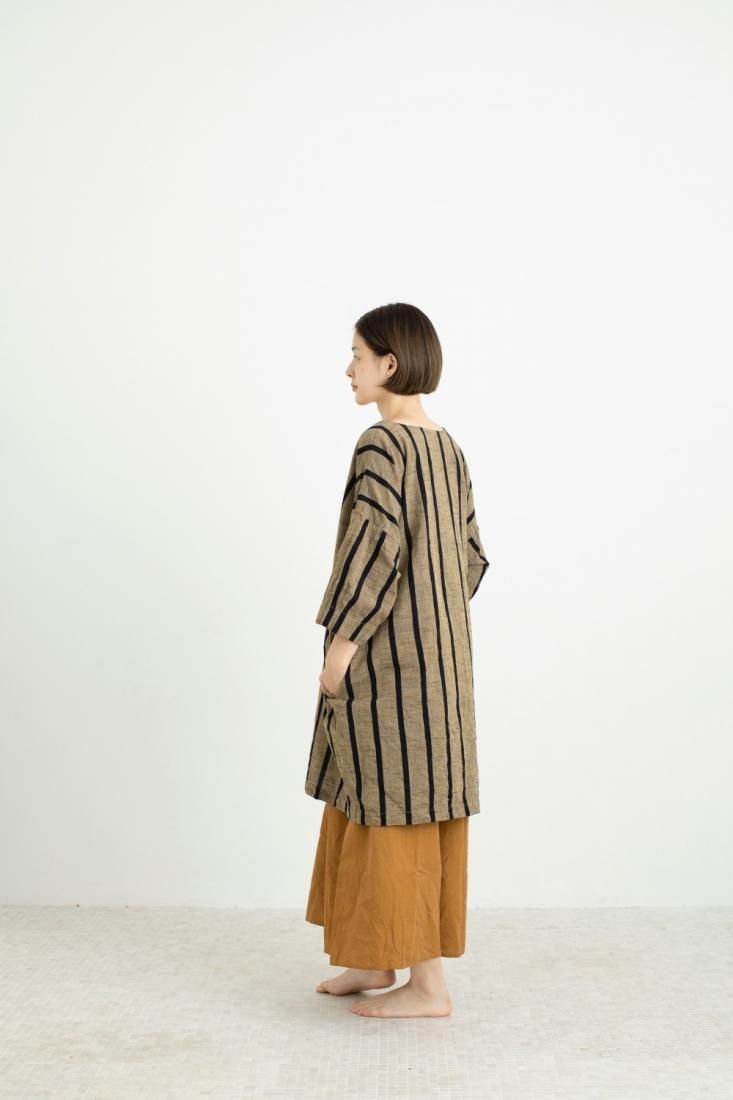 未使用◇会津木綿　HARAPPA　はらっぱ　カシュクールワンピース 会津木綿/HARAPPA/ラップドレス