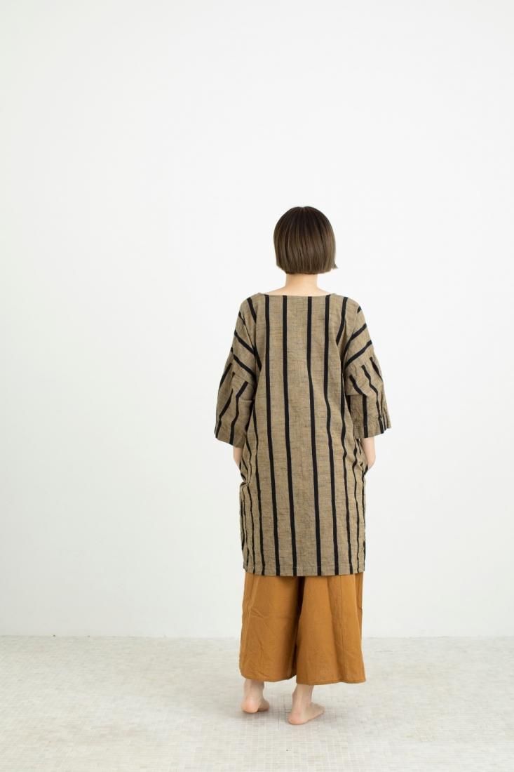 未使用◇会津木綿　HARAPPA　はらっぱ　カシュクールワンピース スモックワンピース - HARAPPA web shop (受注生産)