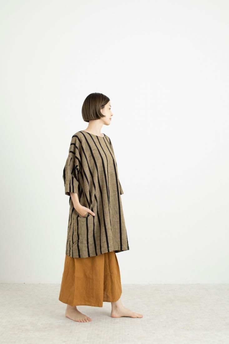 未使用◇会津木綿　HARAPPA　はらっぱ　カシュクールワンピース 未使用◇会津木綿 HARAPPA はらっぱ カシュクールワンピース