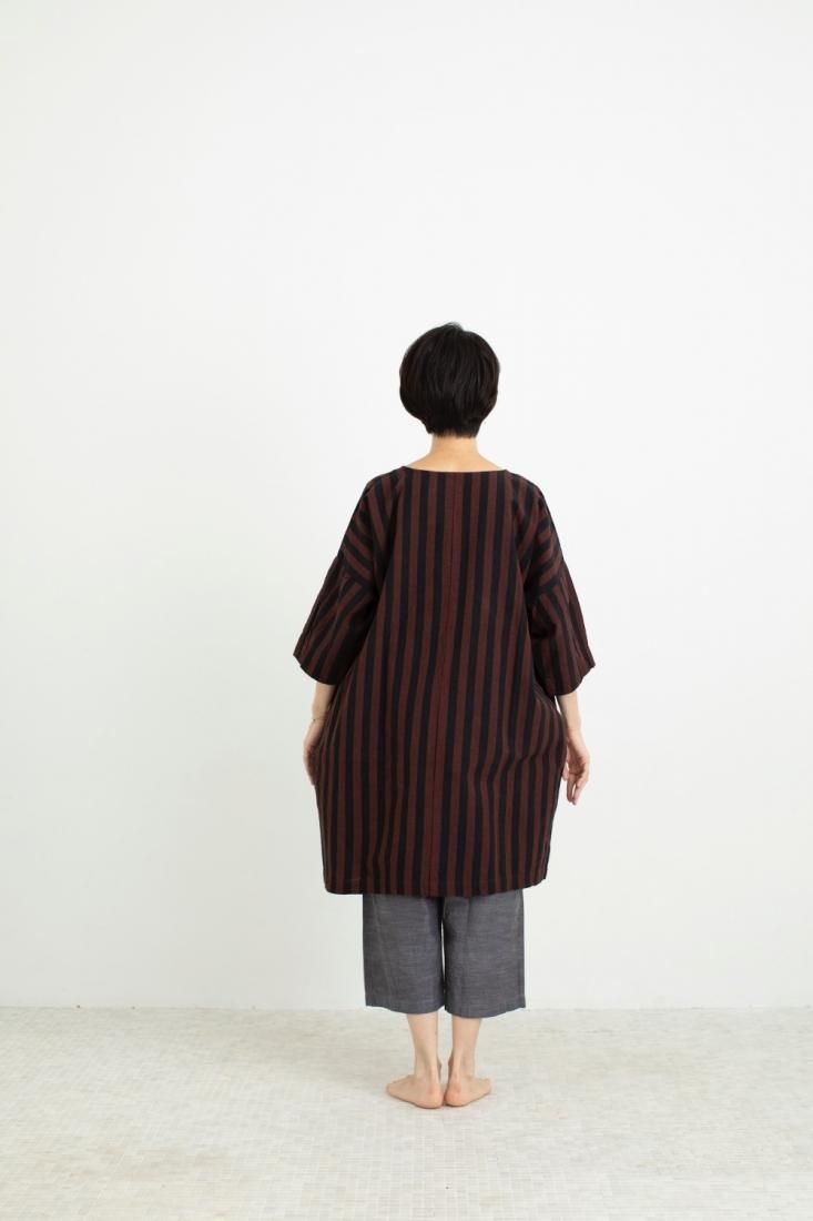 未使用◇会津木綿　HARAPPA　はらっぱ　カシュクールワンピース スモックワンピース - HARAPPA web shop (受注生産)