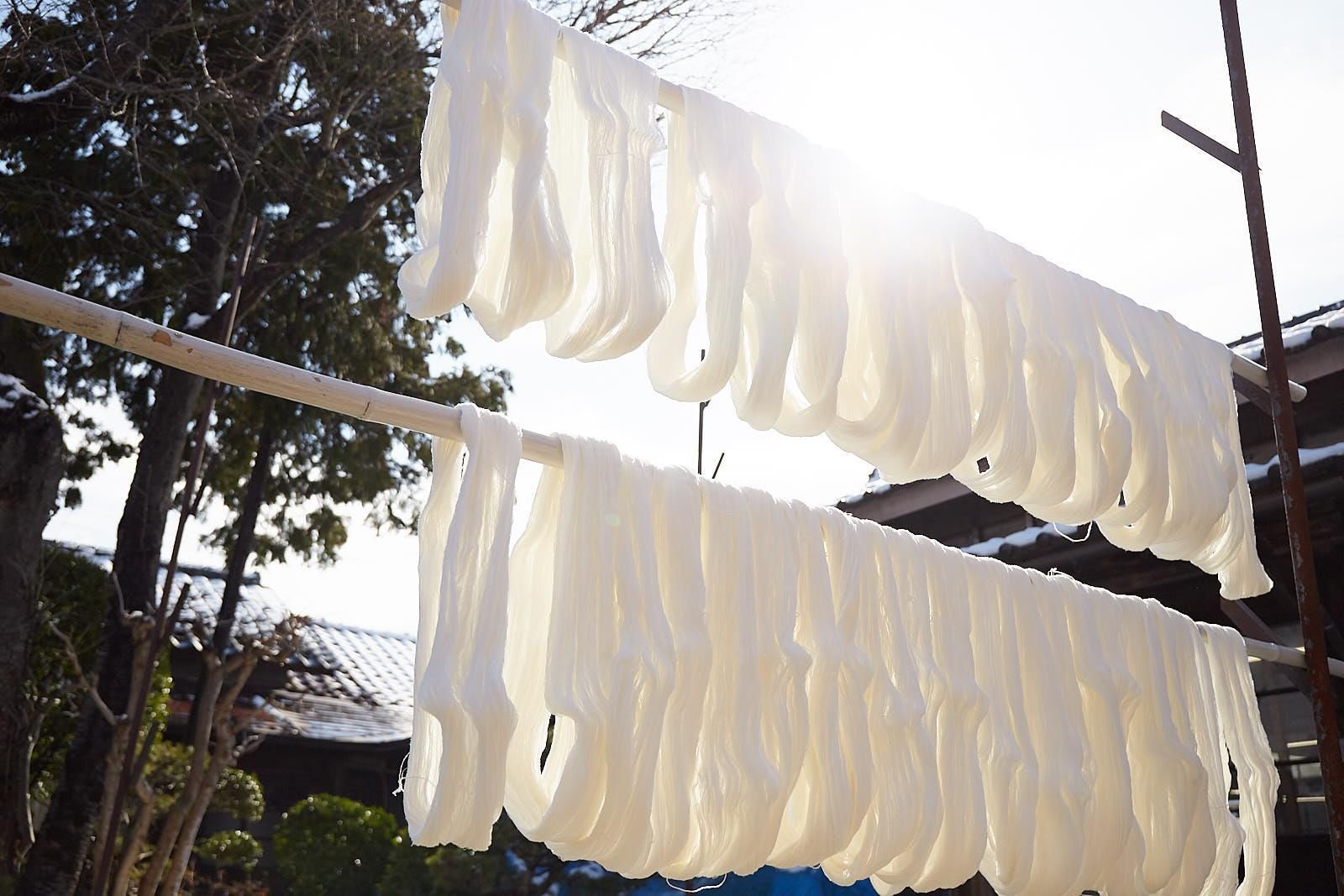 未使用◇会津木綿　HARAPPA　はらっぱ　カシュクールワンピース 会津木綿/HARAPPA/ラップドレス