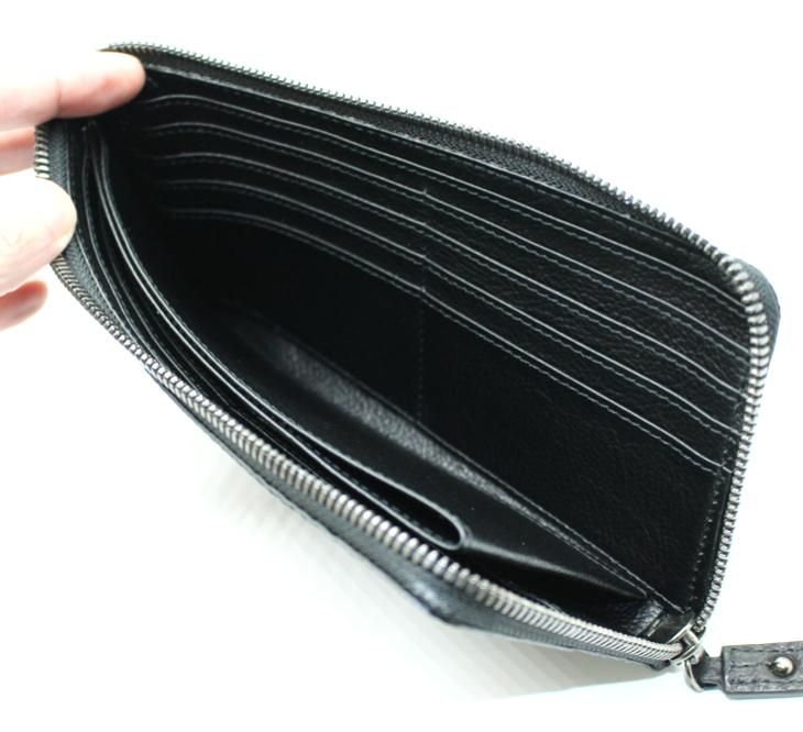 L字ファスナー長財布オールレザー/シャーク
