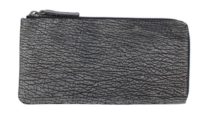 L字ファスナー長財布オールレザー/シャーク