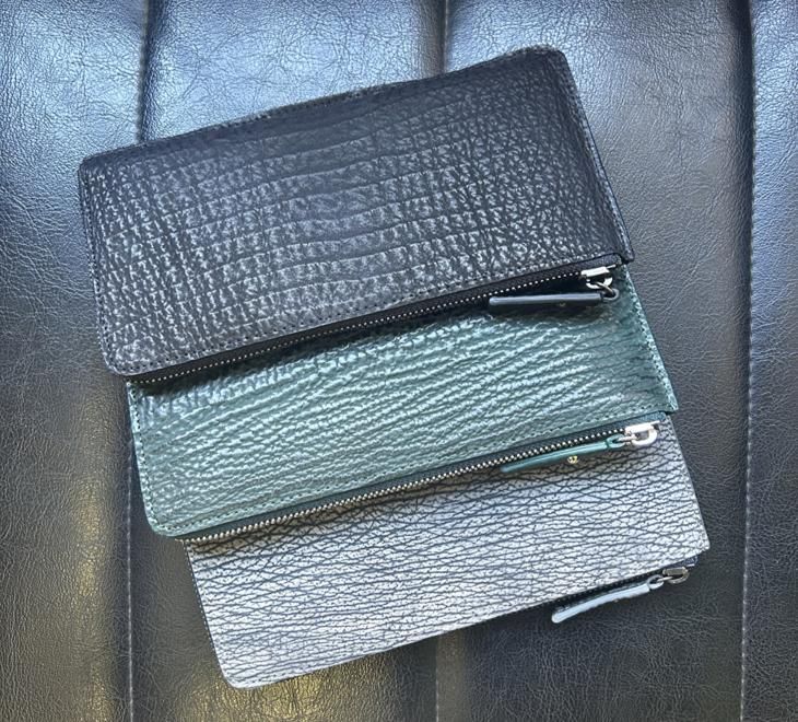 L字ファスナー長財布オールレザー/シャーク