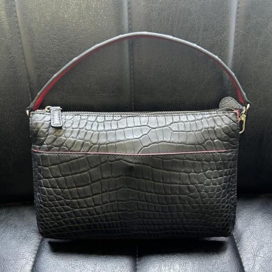 クロコダイルレザーバッグ（ライトブラウン／サイズ：25cm） 0b1080c8002ce693f9a2d74b83822e