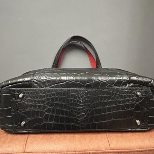 クロコダイルトートバッグ｜マットブラック（オールレザー） - 『皮革