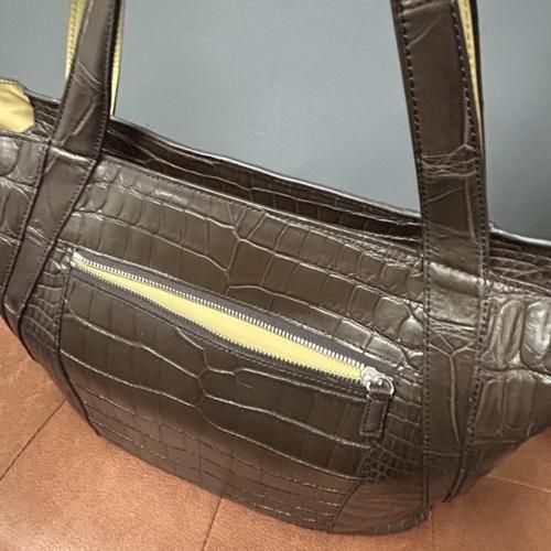 クロコダイルレザー トートバッグ ダークブラウン 楽天市場】クロコダイル トートバッグ マット レディース (No