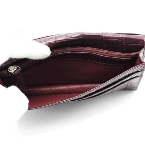 クロコダイル無双オールレザー長財布ボルドー - 『皮革に製品としての