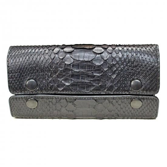 デニーロ　Python&ソフトヌメレザー　新品未使用 パイソン長財布 | ライトグリーン・Re-Bone - 『皮革に製品としての